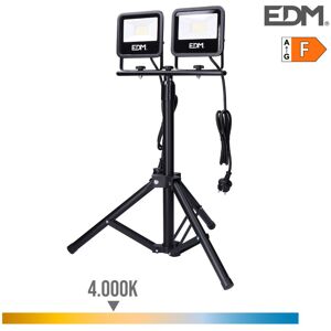 EDM - E3/70415 projecteur led avec trépied 2x30W 2x2370lm 4000K daylight noir série - Publicité
