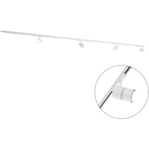 Qazqa - ruler - led Système de rail spot luminaire plafond, plafonnier compatible pour led - 4 lumière - l 450 cm - Blanc - Moderne - éclairage - Publicité