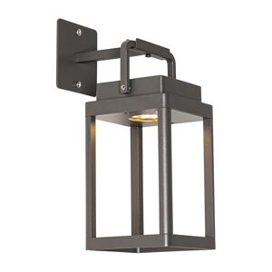 Qazqa - yara - led Dimmable Lanterne murale variateur inclus - 1 lumière - l 10 cm - Gris foncé - Moderne - éclairage extérieur - Gris foncé - Publicité