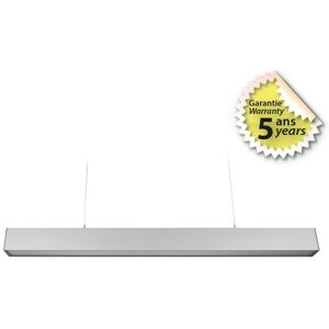 Réglette led prismatique suspendue 24W 600 mm Miidex Lighting blanc-neutre-4000k - alu - Publicité