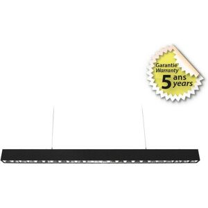 Réglette led suspendue 24W 600 mm Miidex Lighting blanc-neutre-4000k - noir - Publicité