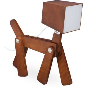 Lampe de Chevet en Forme de Chien, Ajustable, Bois, Lampes led, Chambre d'Enfant, pour Fille et Garçon, Marron - Relaxdays - Publicité