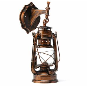 Ensoleille - Rétro Antique Vintage Lanterne Rustique Lampe Applique Murale Luminaire Extérieur E27 (Or, Applique Type c), Ensoleillé - Publicité