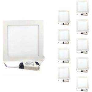 Spot led Encastrable Carré blanc 18W (Pack de 10) - Blanc Neutre 4000K - 5500K Silamp Blanc Neutre 4000K - 5500K - Publicité