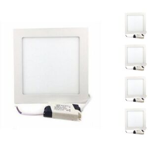 Spot led Encastrable Carré blanc 18W (Pack de 5) - Blanc Froid 6000K - 8000K Silamp Blanc Froid 6000K - 8000K - Publicité