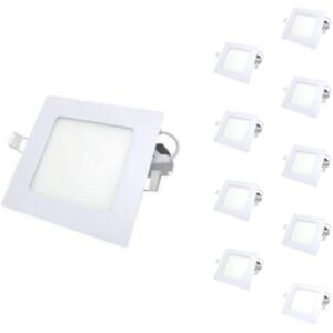 Spot led Encastrable Carré blanc 6W (Pack de 10) - Blanc Neutre 4000K - 5500K Silamp Blanc Neutre 4000K - 5500K - Publicité