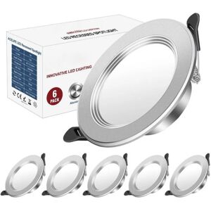 DEBUNS Spot Led Encastrable, Extra Plat,Encastré Lampe Plafonnier, 7W 700lumen, Equivalent 70W Incandescence, Blanc Neutre 4500K, Aluminium Rond en Métal, - Publicité