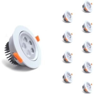 Spot led Encastrable Rond 5W 80° Orientable (Pack de 10) - Blanc Neutre 4000K - 5500K Silamp Blanc Neutre 4000K - 5500K - Publicité