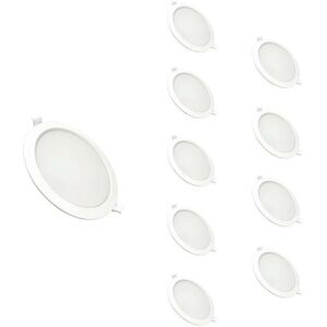 SILAMP Spot led Encastrable Rond 18W Ø170mm blanc (Pack de 10) - Blanc - Publicité