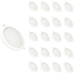 SILAMP Spot led Encastrable Rond blanc 24W Ø225mm (Pack de 20) - Blanc - Publicité