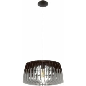 Eglo - Suspension lampe lamelles artana ø 48cm dimmable en gris, noir - Publicité