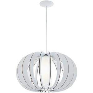EGLO Lampe à suspension Stellato 2 en bois blanc, le verre blanc 1X40W h: 150 ø 50 cm - Publicité
