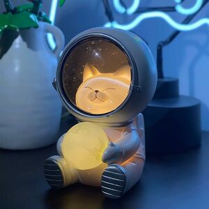 Sunxury - Veilleuse animal astronaute, veilleuse led astronaute mignon, lampe chat astronaute de bureau, cadeau d'anniversaire pour enfants, veilleuse pour décoration de chambre d'enfant - Publicité