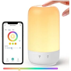 Meross - veilleuse led connectée, lampe de chevet intelligente compatible avec apple homekit, alexa et google home, rgbcw lampe de table - Publicité