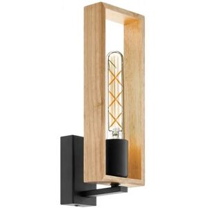 Eglo Littleton Wall Light With A Narrow Rectangular Rubberwood Frame - Publicité