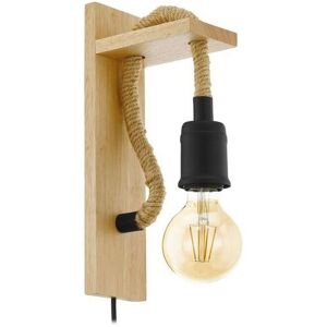 Vieille lampe murale Eglo en corde et support en bois 220-240 v IP20 Bois - Publicité