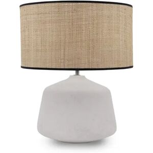 NV GALLERY Lampe de table SULU Lampe de table Abat jour fibre naturelle ceramique blanche H42 Blanc Beige