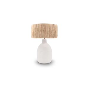 NV GALLERY Lampe a poser NOUR - Lampe de table, Abat-jour raphia & ceramique blanche, H51 Naturelle