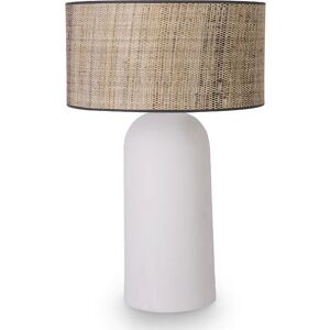 NV GALLERY Lampe de table AGAPE - Lampe de table, Abat-jour fibre naturelle & céramique blanche, H72 Blanc / Beige