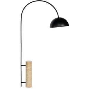 NV GALLERY Lampadaire ETTORE - Lampadaire, Metal noir & travertin naturel, H162 Noir / Naturelle