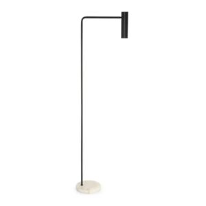 NV GALLERY Lampadaire VIGO - Lampadaire, Onyx blanc & métal noir, H160 Noir / Blanc