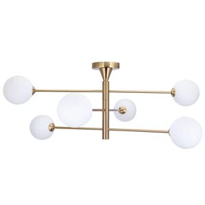 NV GALLERY Suspension CASSIUS Suspension Spheres blanches metal dore Dore Blanc