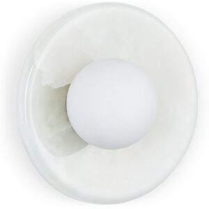 NV GALLERY Applique ORBE - Applique murale, Pierre de Jade blanche, H18 Blanc