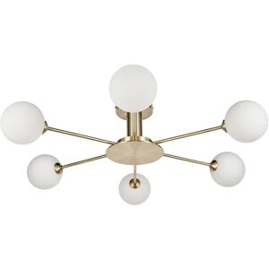 NV GALLERY Suspension GRAY - Suspension, Spheres blanches & metal dore, H30 Blanc / Dore