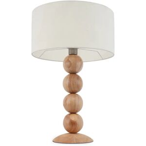 NV GALLERY Lampe de table ETNA Lampe de table Coton naturel bois massif H61 Blanc marron