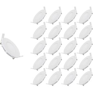 Spot LED Encastrable Rond BLANC 12W (Pack de 20) - Blanc Froid 6000K - 8000K - SILAMP