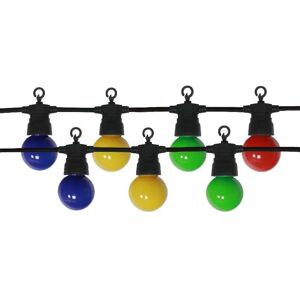 Guirlande Guinguette LED 8M 10pcs 3W IP65 Multicolore - Câble Noir - SILAMP