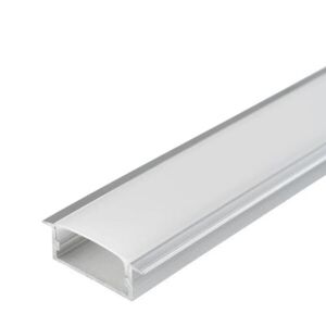 Profile Aluminium Large Encastrable 2m pour Ruban LED - Cache Opaque Blanc - SILAMP