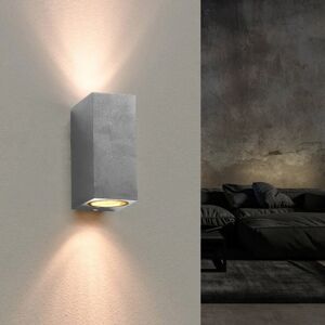 Applique Murale Argent LED Carree IP44 double faisceau GU10 - SILAMP