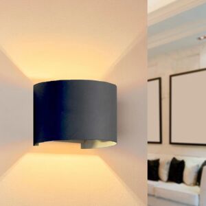 Applique Murale Noire LED 6W IP54 Forme Arrondie - Blanc Chaud 2300K - 3500K - SILAMP