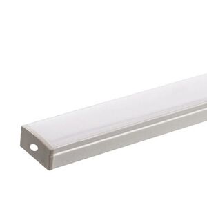 Profile Aluminium 1m pour Ruban LED Double Rangee - Couvercle Blanc Opaque - SILAMP
