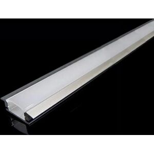 Profile Aluminium encastre 1m pour Ruban LED Couvercle Blanc Opaque - SILAMP