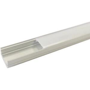 Profilé Aluminium 1m pour Ruban LED - Couvercle Blanc Opaque - SILAMP