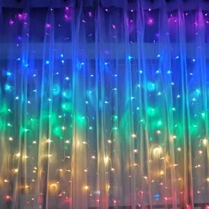 Guirlande LED Connectée Rideau Multicolore 220V 3M IP44 180 LED (+transfo) - SILAMP