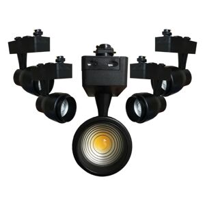 Spot LED sur Rail 15W Multi-angle COB Monophasé NOIR (Pack de 5) - Blanc Froid 6000K - 8000K - SILAMP