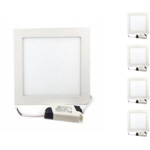 Spot LED Encastrable Carre BLANC 18W (Pack de 5) - Blanc Chaud 2300K - 3500K - SILAMP