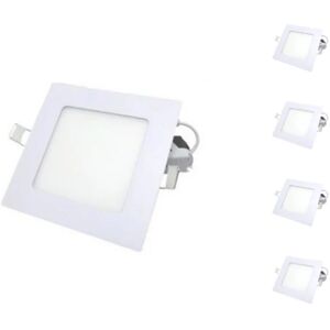 Spot LED Extra Plat Carre BLANC 24W (Pack de 5) - Blanc Froid 6000K - 8000K - SILAMP