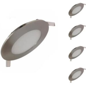 Spot LED Extra Plat Rond ALU 6W (Pack de 5) - Blanc Chaud 2300K - 3500K - SILAMP