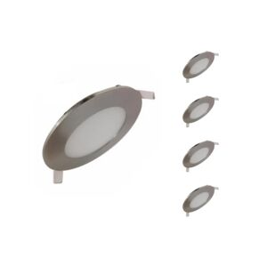 Spot LED Extra Plat Rond ALU 6W (Pack de 5) - Blanc Froid 6000K - 8000K - SILAMP