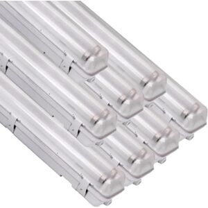 Réglette LED étanche double pour Tubes LED T8 120cm IP65 (boitier vide) (Pack de 8) - SILAMP