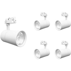 Spot LED sur Rail 30W 80° Compact Monophase BLANC (Pack de 5) - Blanc Froid 6000K - 8000K - SILAMP