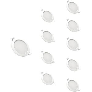 Spot LED Encastrable Rond BLANC 10W Ø115mm (Pack de 10) - Blanc Chaud 2300K - 3500K - SILAMP