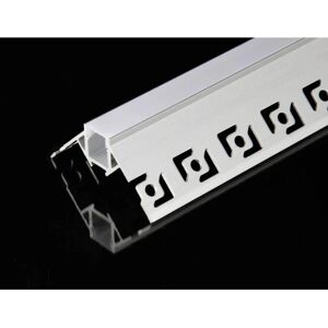 Profile Aluminium encastre angulaire 2m pour Ruban LED Couvercle Blanc Opaque - SILAMP