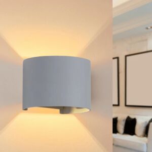 Applique Murale Grise LED 6W IP54 Arrondie - Blanc Chaud 2300K - 3500K - SILAMP