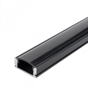 Profile Aluminium 2m Noir pour Ruban LED - Cache Opaque Noir - SILAMP