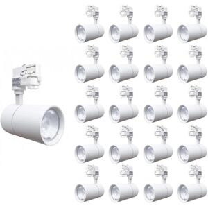 Spot LED sur Rail 30W 80° Triphasé Blanc (Pack de 20) - Blanc Neutre 4000K - 5500K - SILAMP